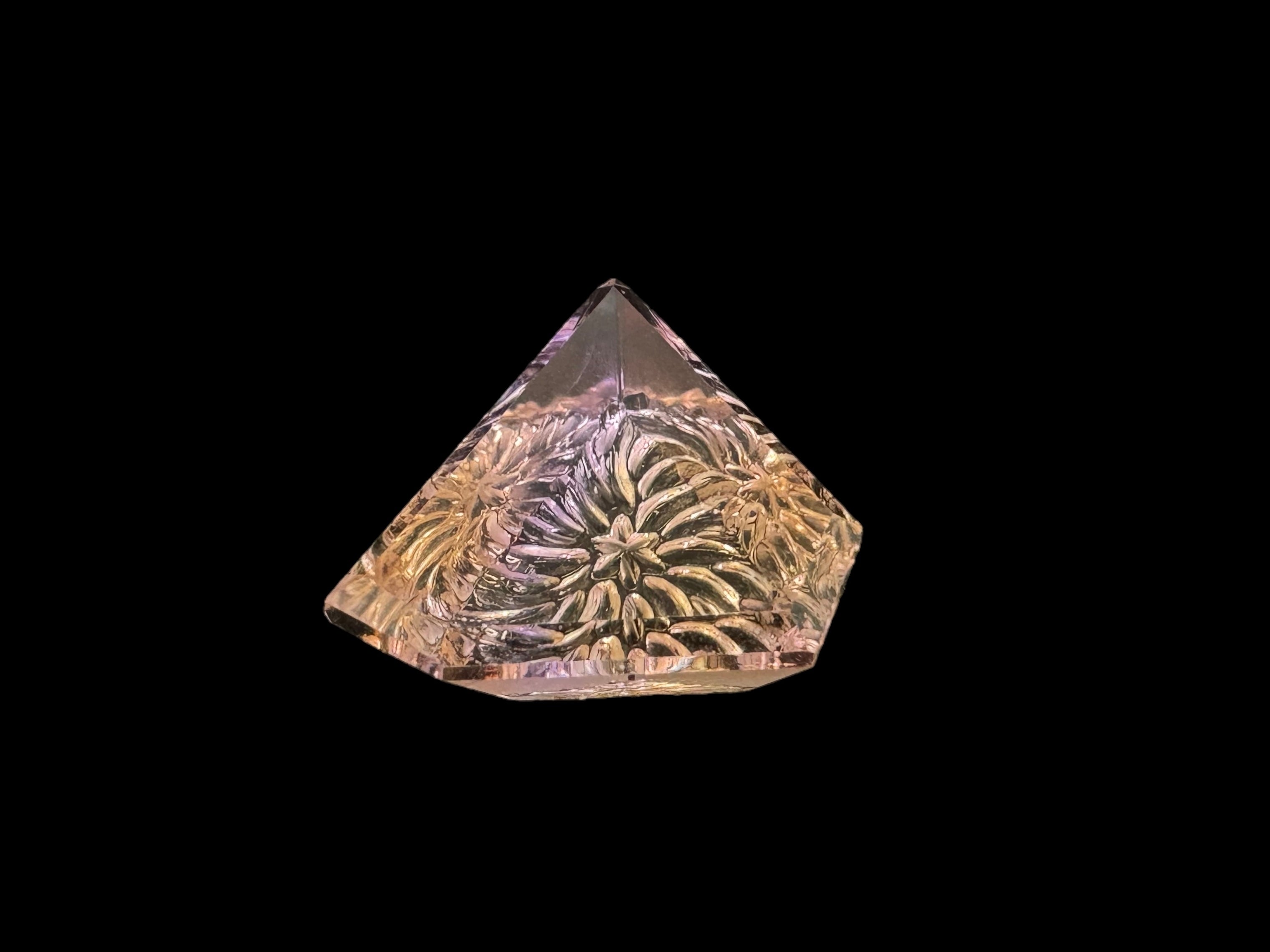 Ametrine carved (Flower) cut stone 15x17x8H | Wt-15.87 Ct | SKU-DG_T0061_03