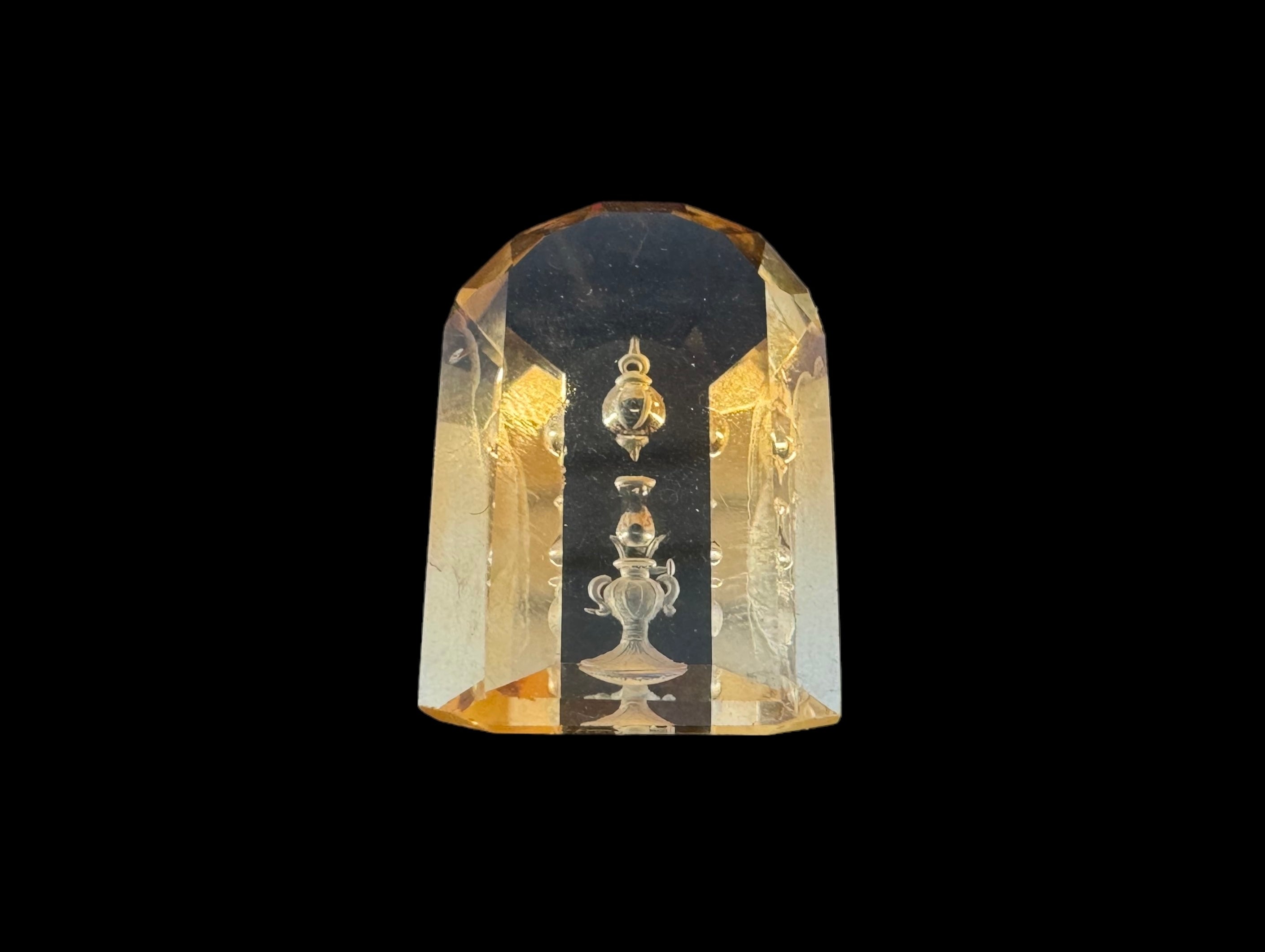 Brandy Citrine carved (Candle) cut stone 14x21x7H | Wt-18 Ct | SKU-DG_T0061_039
