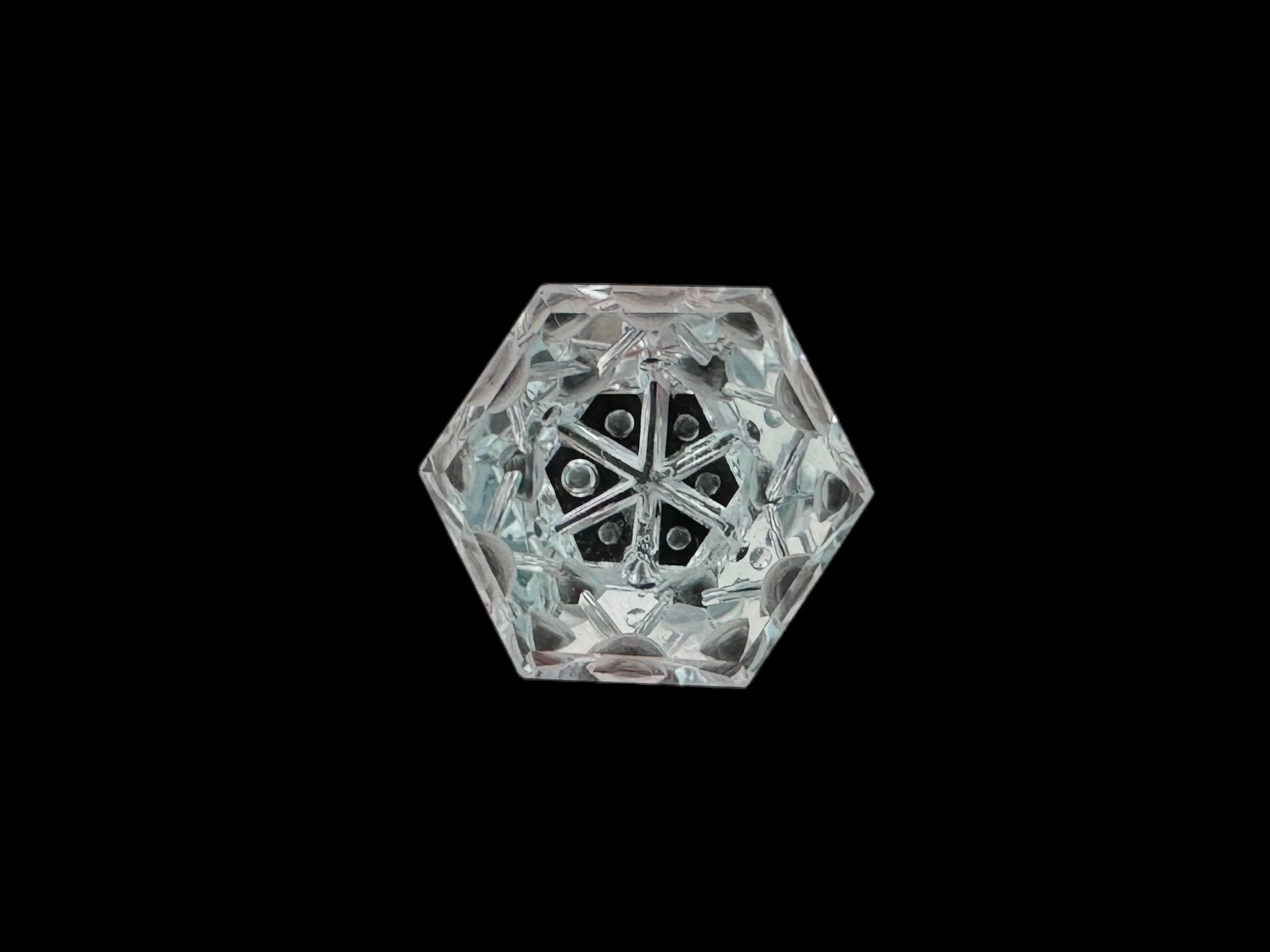 Sky Blue Topaz carved (Flower) cut stone 12x12x5H | Wt-7.68 Ct | SKU-DG_T0061_020