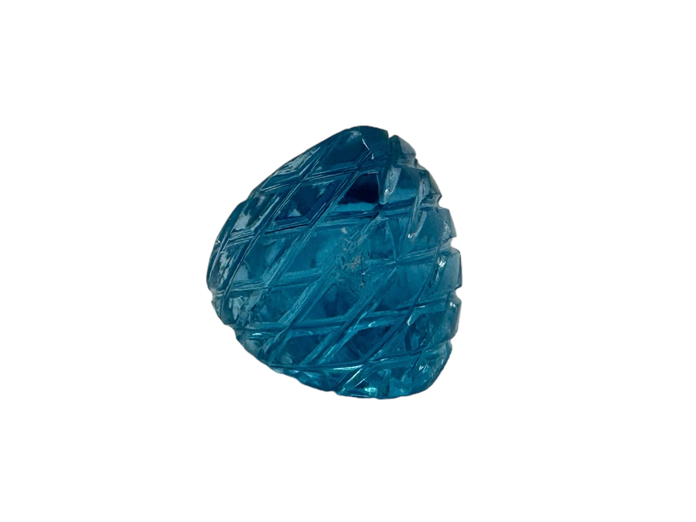 TOPAZE BLEUE SUISSE Sculpture fantaisie 10X10X10MM