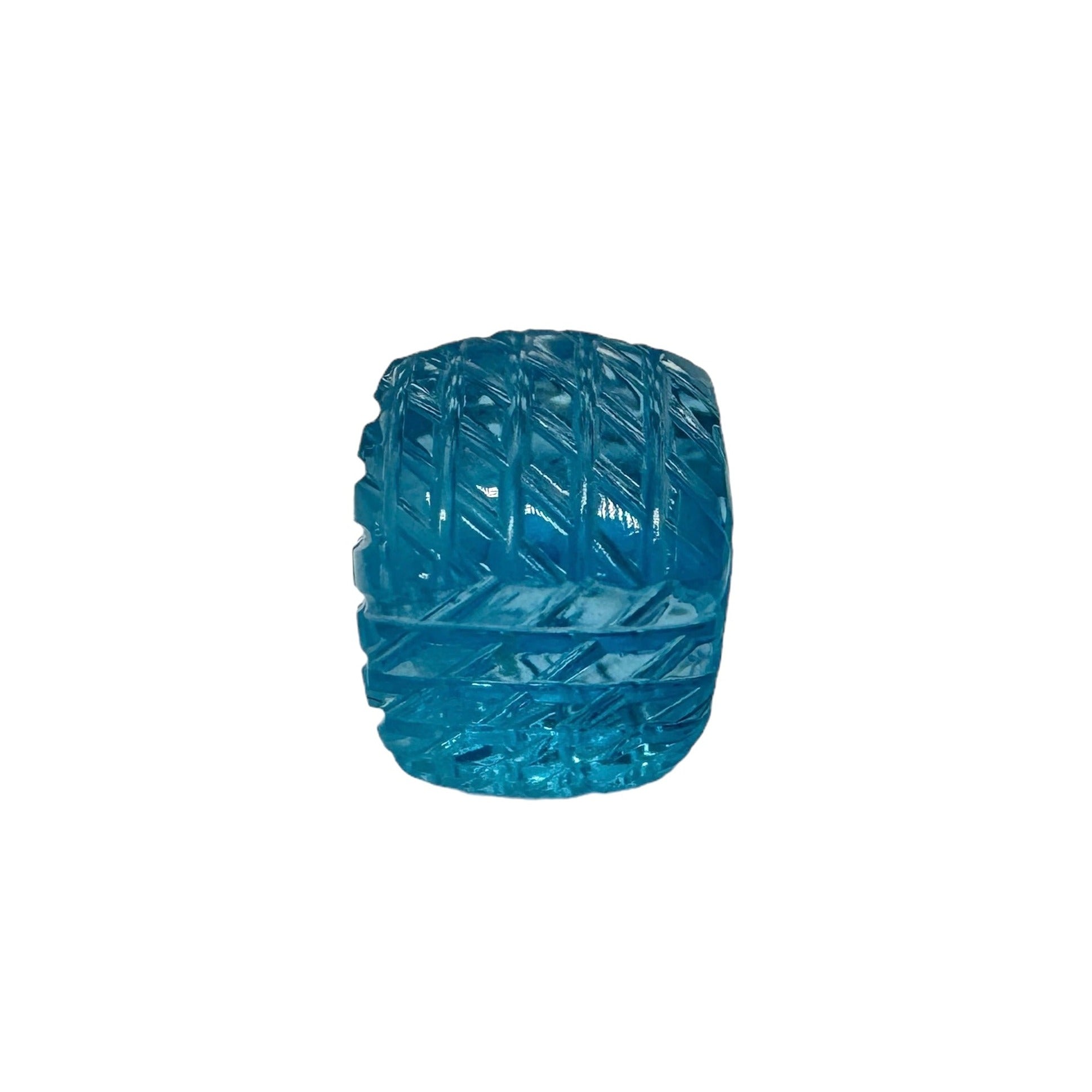 TOPAZE BLEUE SUISSE Sculpture fantaisie 9X9X9MM