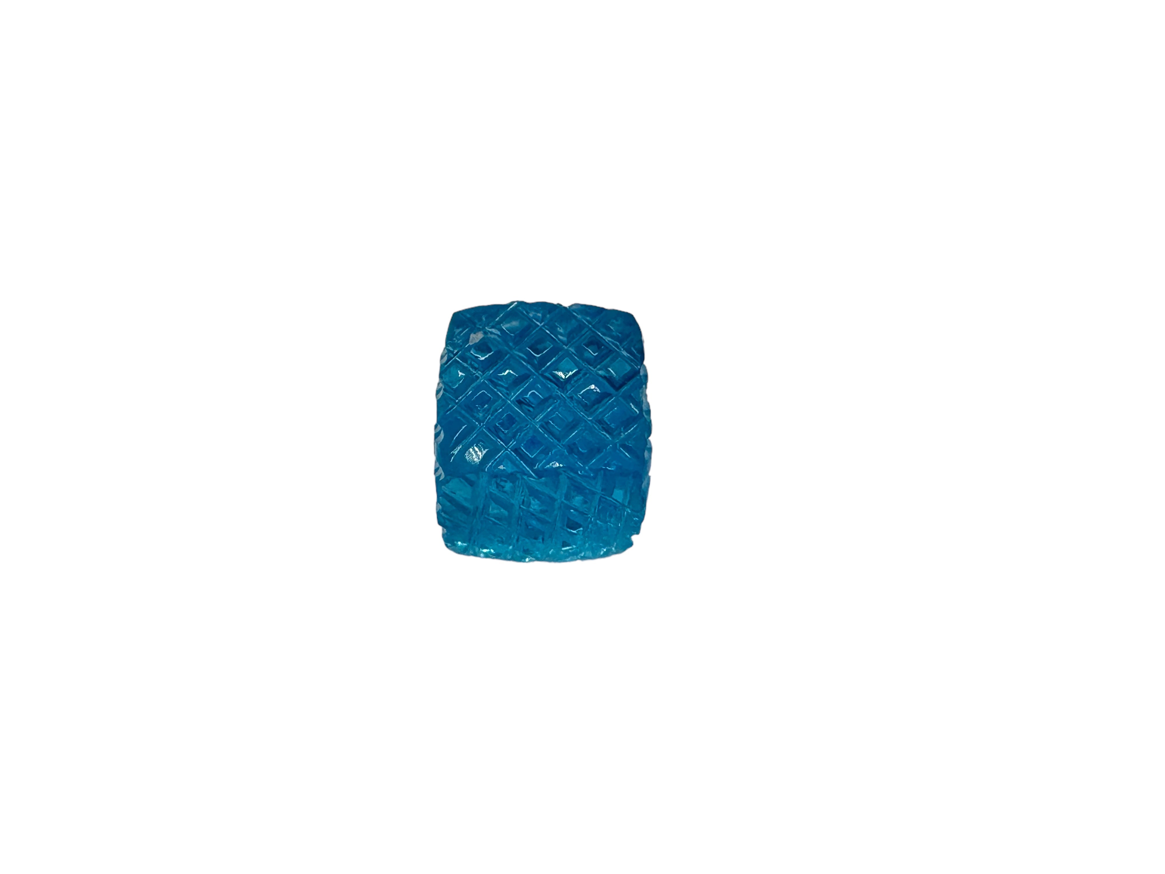 TOPAZE BLEUE SUISSE Sculpture fantaisie 8X8X8MM