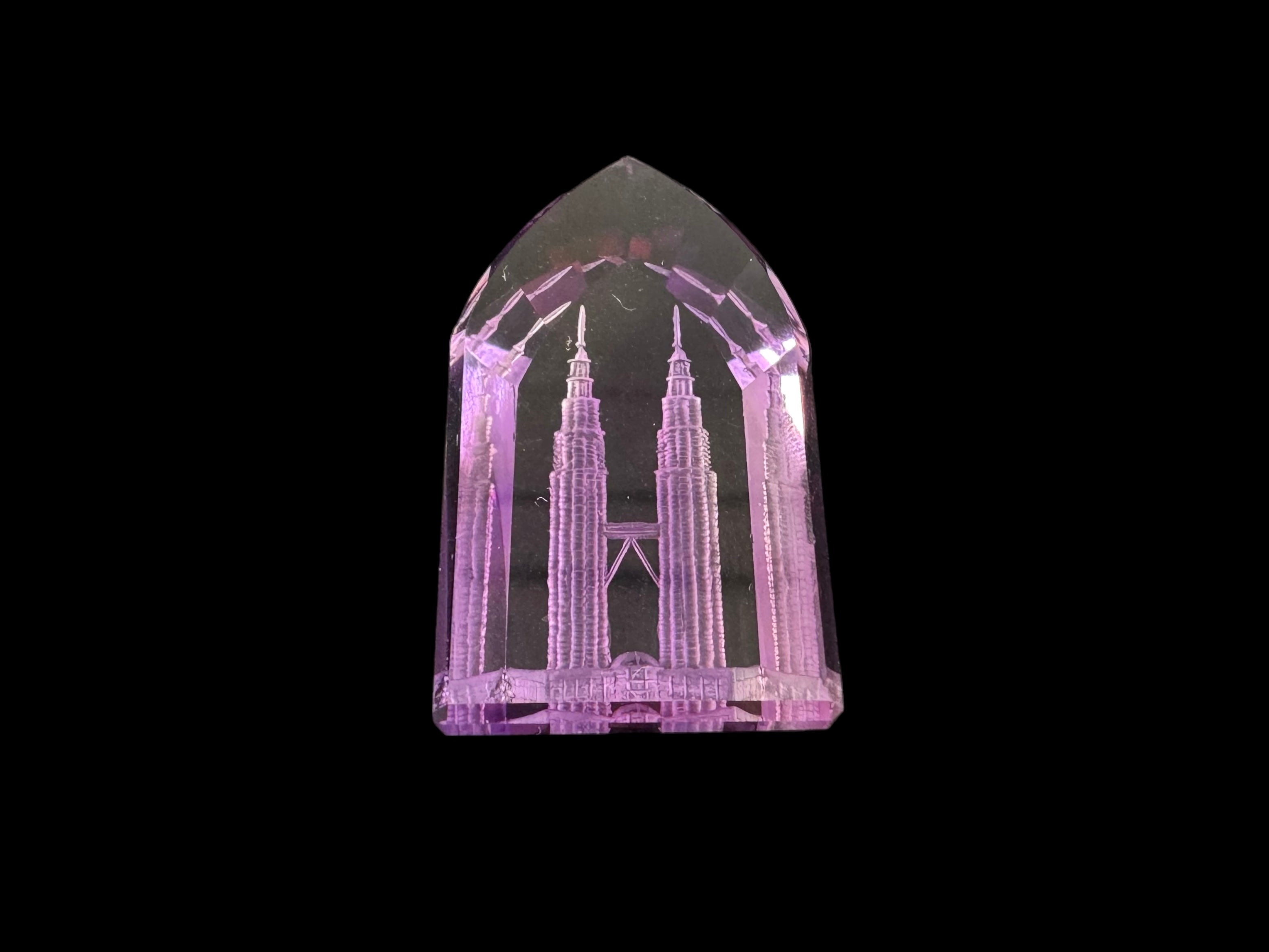 Dark Amethyst carved (Singapore) cut stone 16x45x10H | Wt-62 Ct | SKU-DG_T0061_010