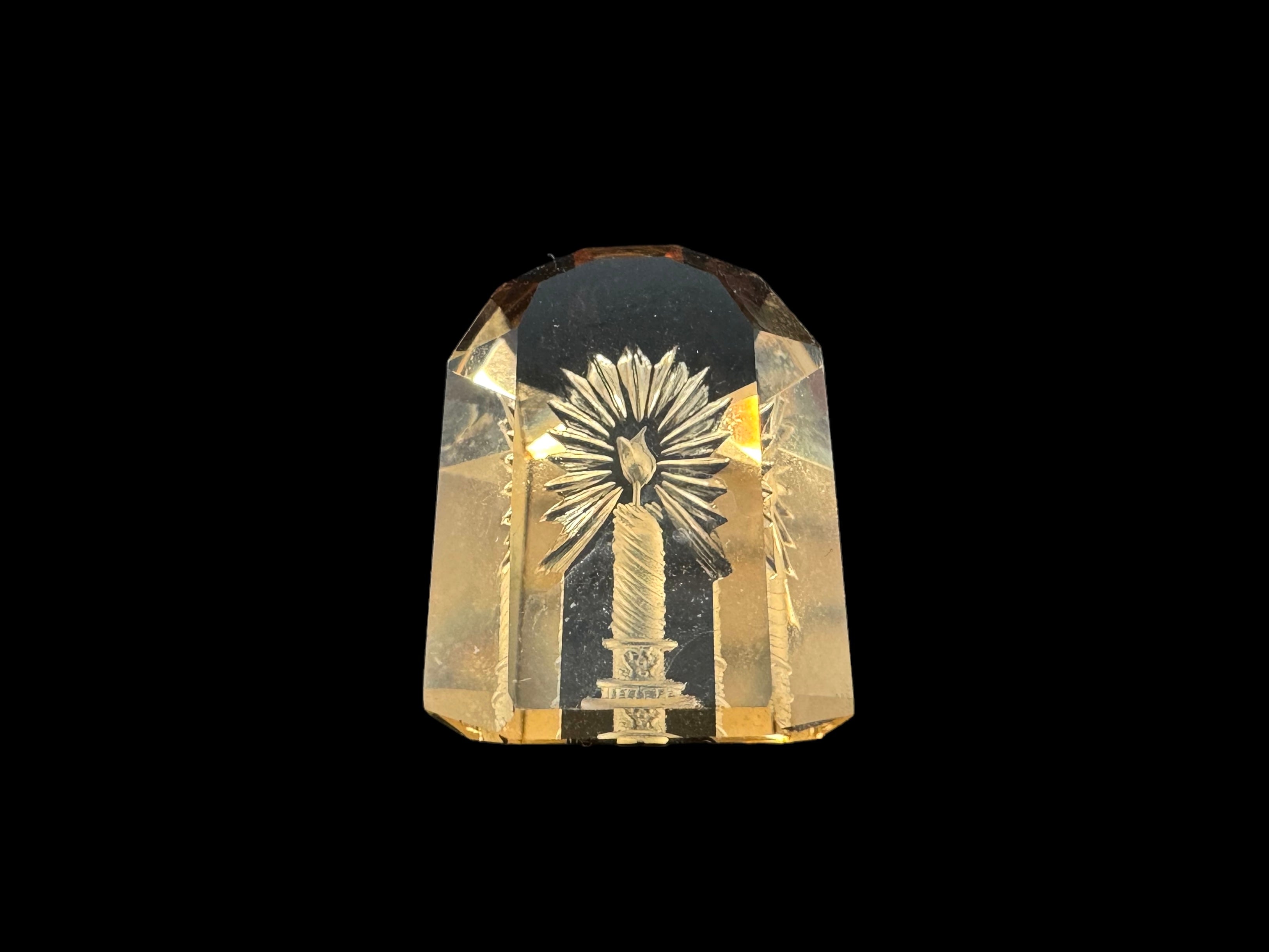 Brandy Citrine carved (Candle) cut stone 15x23x7H | Wt-21.41 Ct | SKU-DG_T0061_047